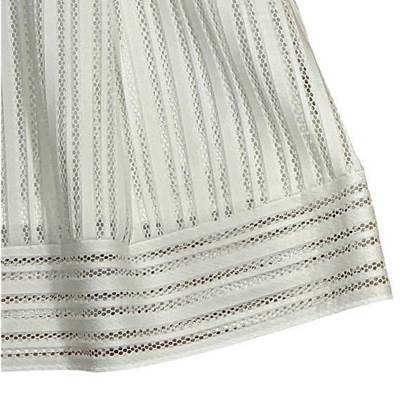 NWT J Crew White Eyelet Lace V Neck Sleeveless Fit Flare Midi Dress Coastal 0 0 - Picture 6 of 14